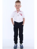 Boy\'s white shirt with red elements NDZ7497 - Online store - Boutique